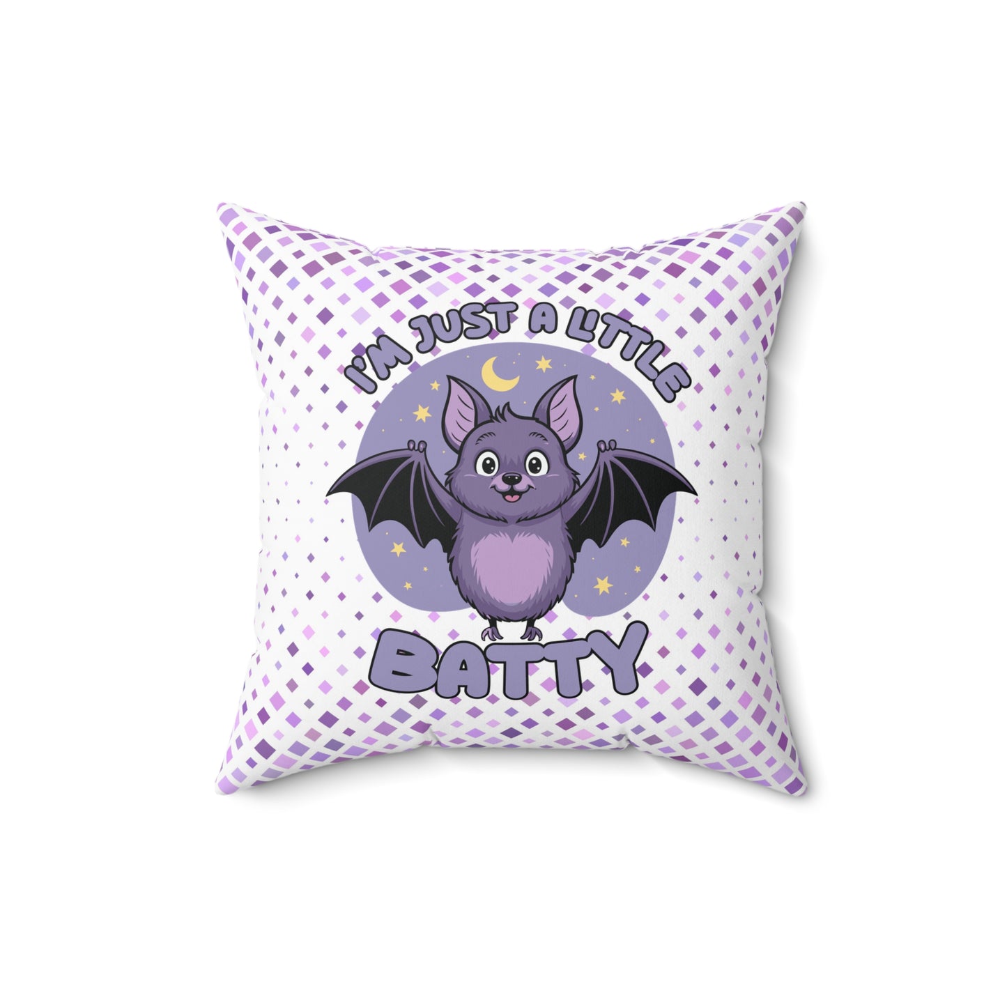Cute Batty Pillow - I'm Just a Little Batty, Halloween Decor, Animal Lover Gift, Kids Room Cushion, Fun Home Accent