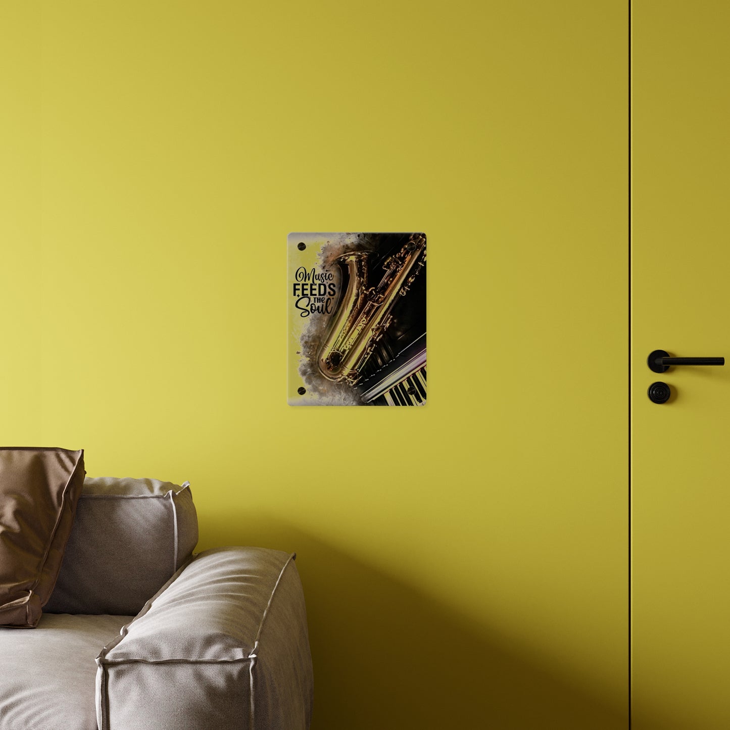 Inspirational Acrylic Wall Art Panel - "Music Feeds the Soul"