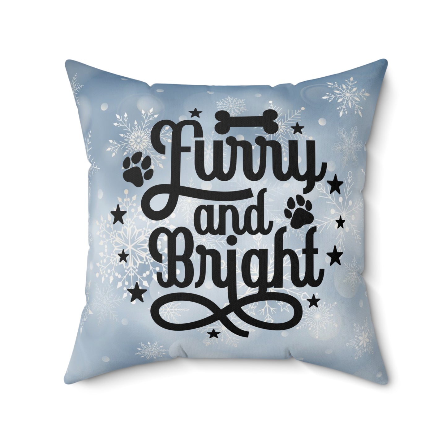 Pet Holiday Theme Spun Polyester Square Pillow, Cute Holiday Quote for Pet Lovers, Pet Lover's Holiday Decor, Pet Holiday Decor for Anyone