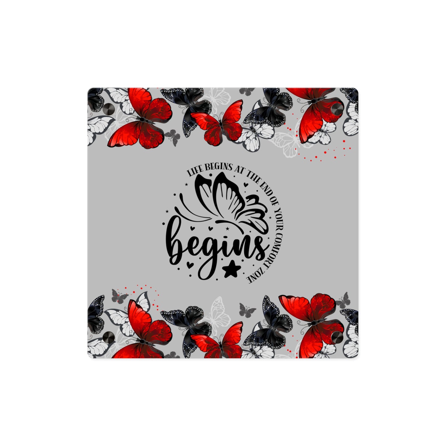 Inspirational Butterfly Acrylic Wall Art Panel - 'Life Begins' Decor