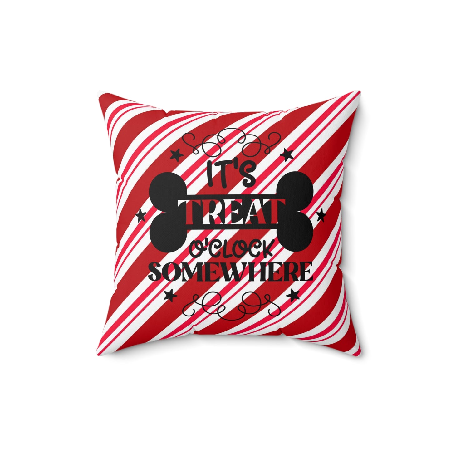Pet Holiday Theme Spun Polyester Square Pillow, Pet Lover's Christmas Decor for Home or Office, Holiday Decor for Pet Lover's
