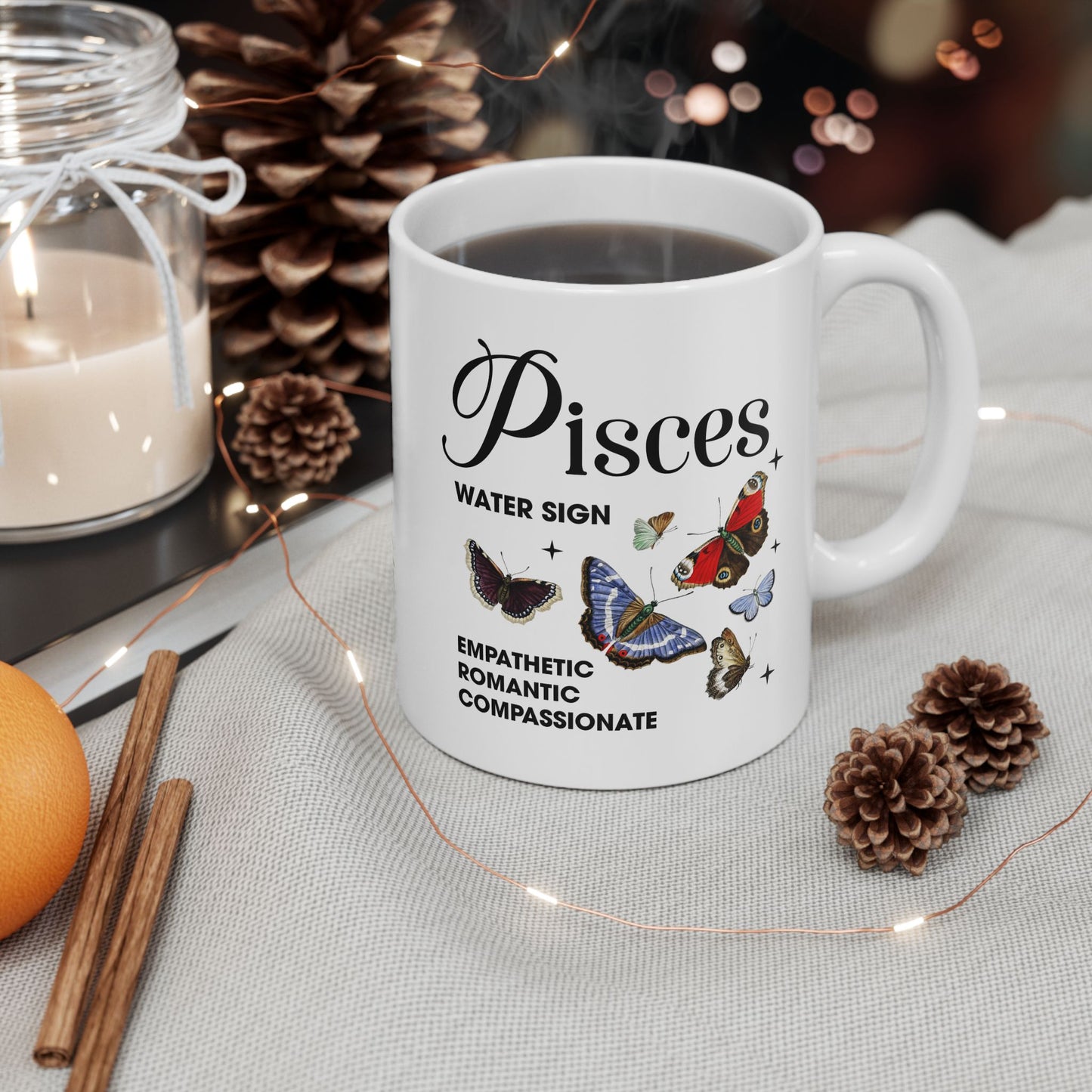 Pisces Zodiac Ceramic Mug (11oz & 15oz) – Astrology Gift for Horoscope Lovers