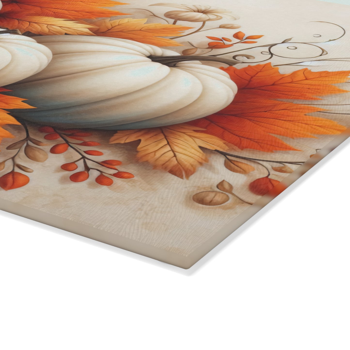 Autumn Pumpkin Glass Cutting Board