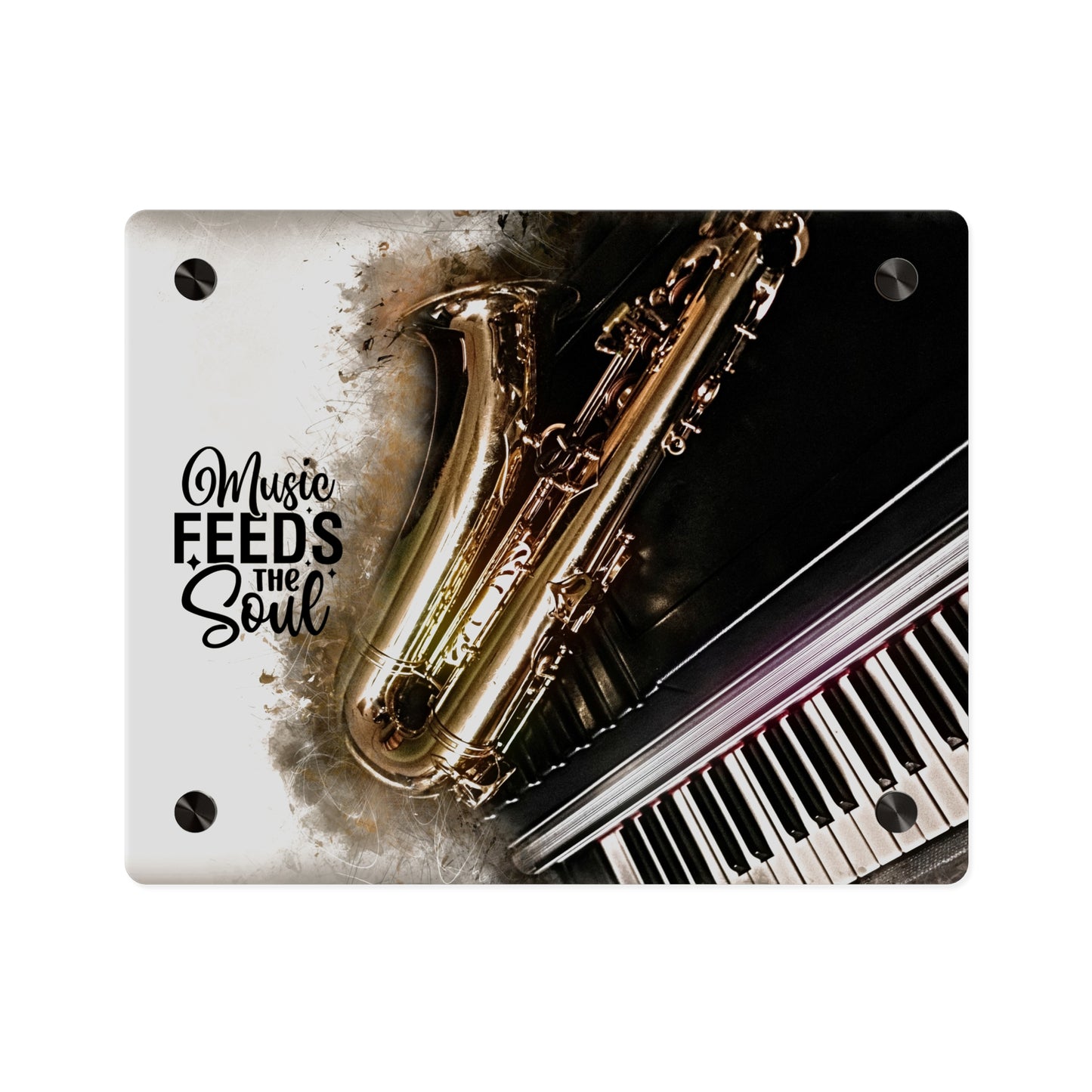 Inspirational Acrylic Wall Art Panel - "Music Feeds the Soul"