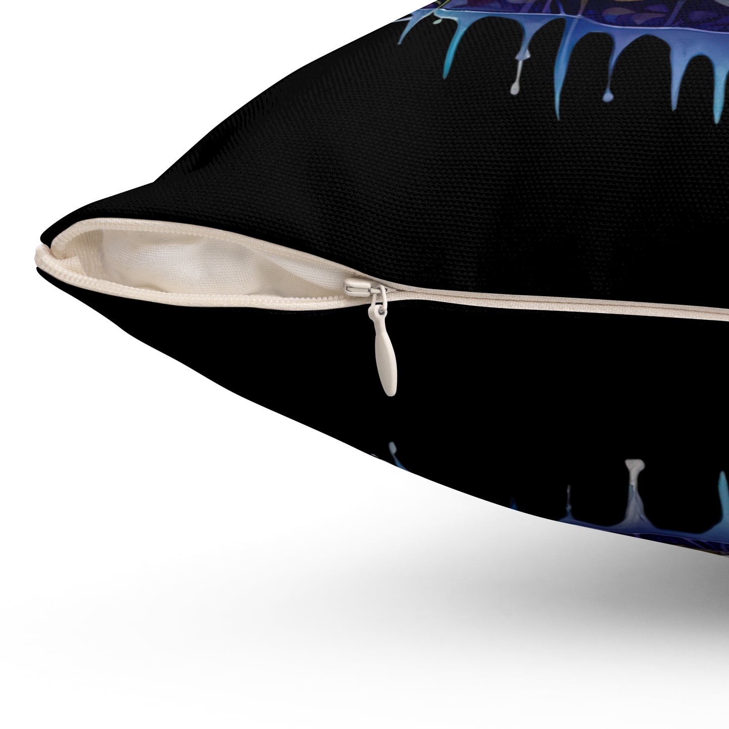 Decorative Spun Polyester Square Pillow, Stylish Mushroom with Frogs Decor for Home or Office, Great Gift Idea for Any Occasion for Anyone