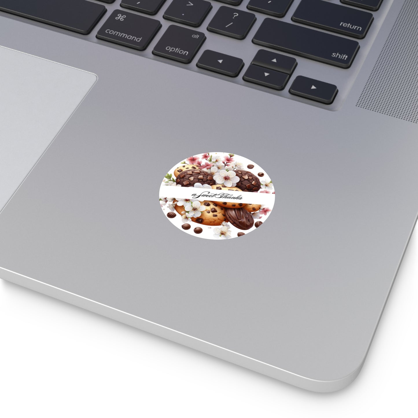 Sweet Thanks Cookie Stickers, Floral Round Vinyl Stickers for Gifts, Party Favors, Scrapbooking, Wedding Decor
