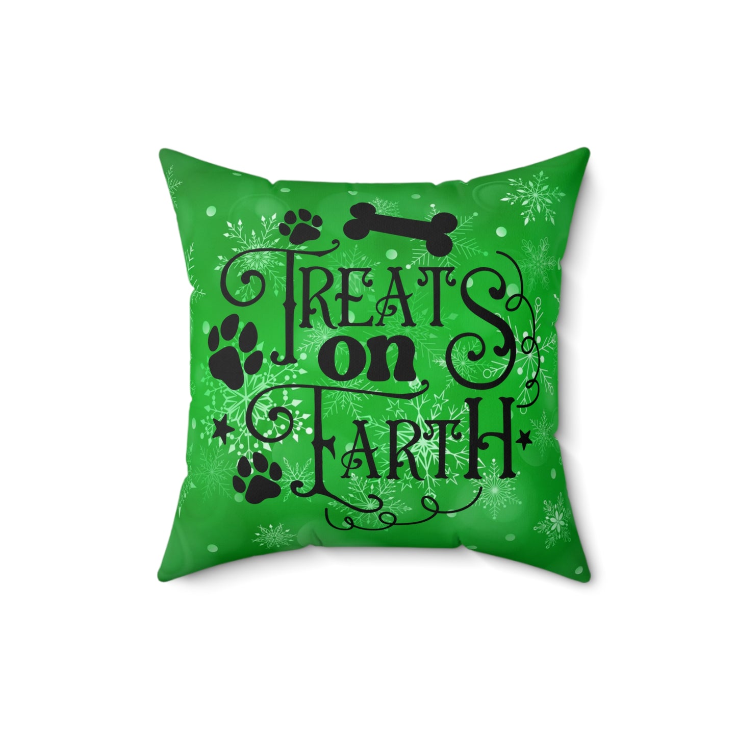 Pet Dog Holiday Theme Spun Polyester Square Pillow, Pet Dog Holiday Quote, Animal Lovers, Pet Lover's Holiday Decor, Beautiful Accent for Home or Office