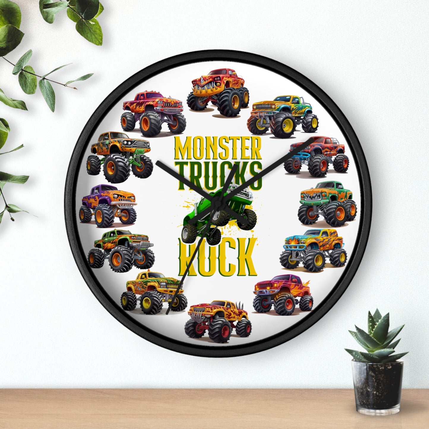 Monster Truck Wall Clock - Room Decor Gift for Truck Lovers