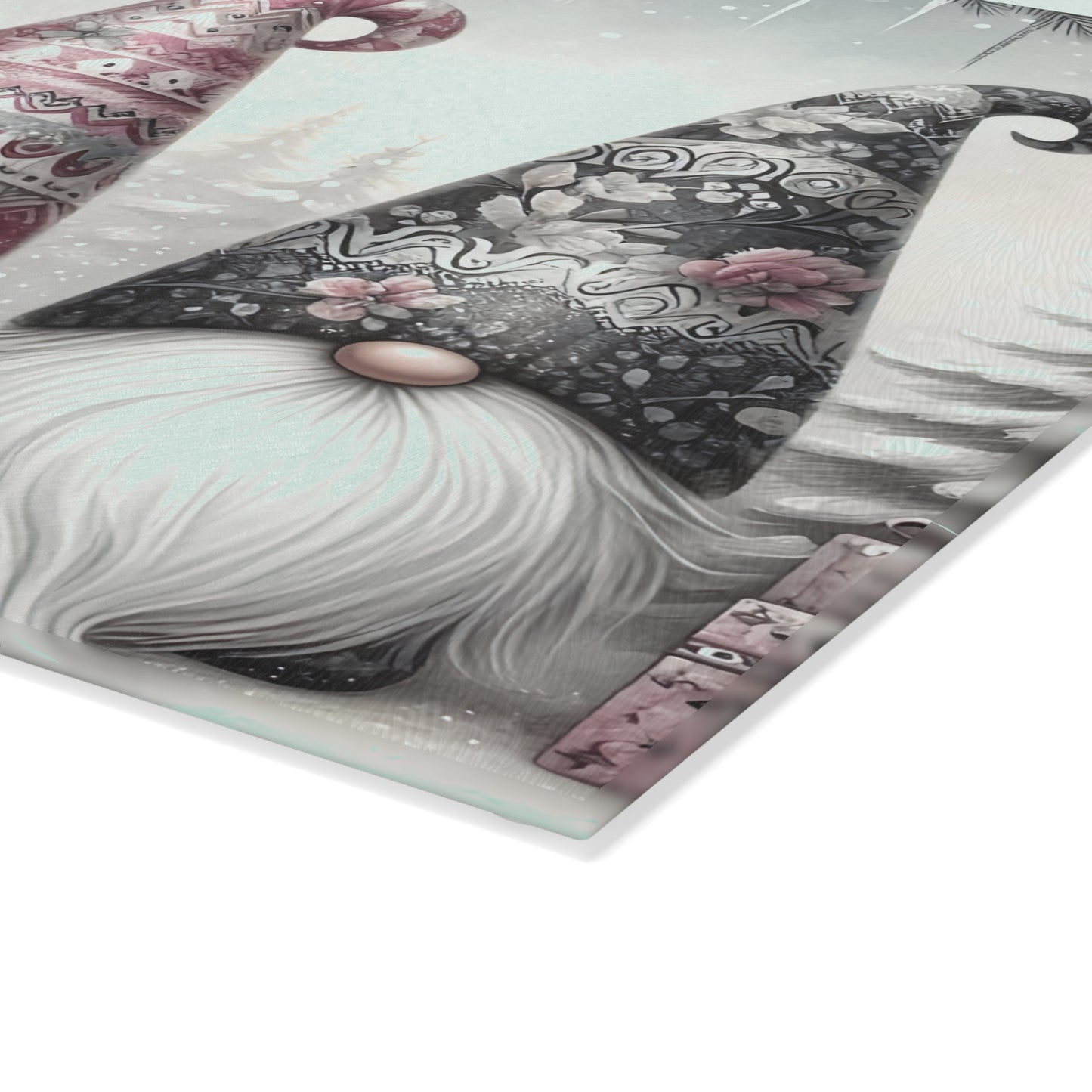 Festive Gnome Glass Cutting Board - Perfect for Holiday Cooking & Entertaining
