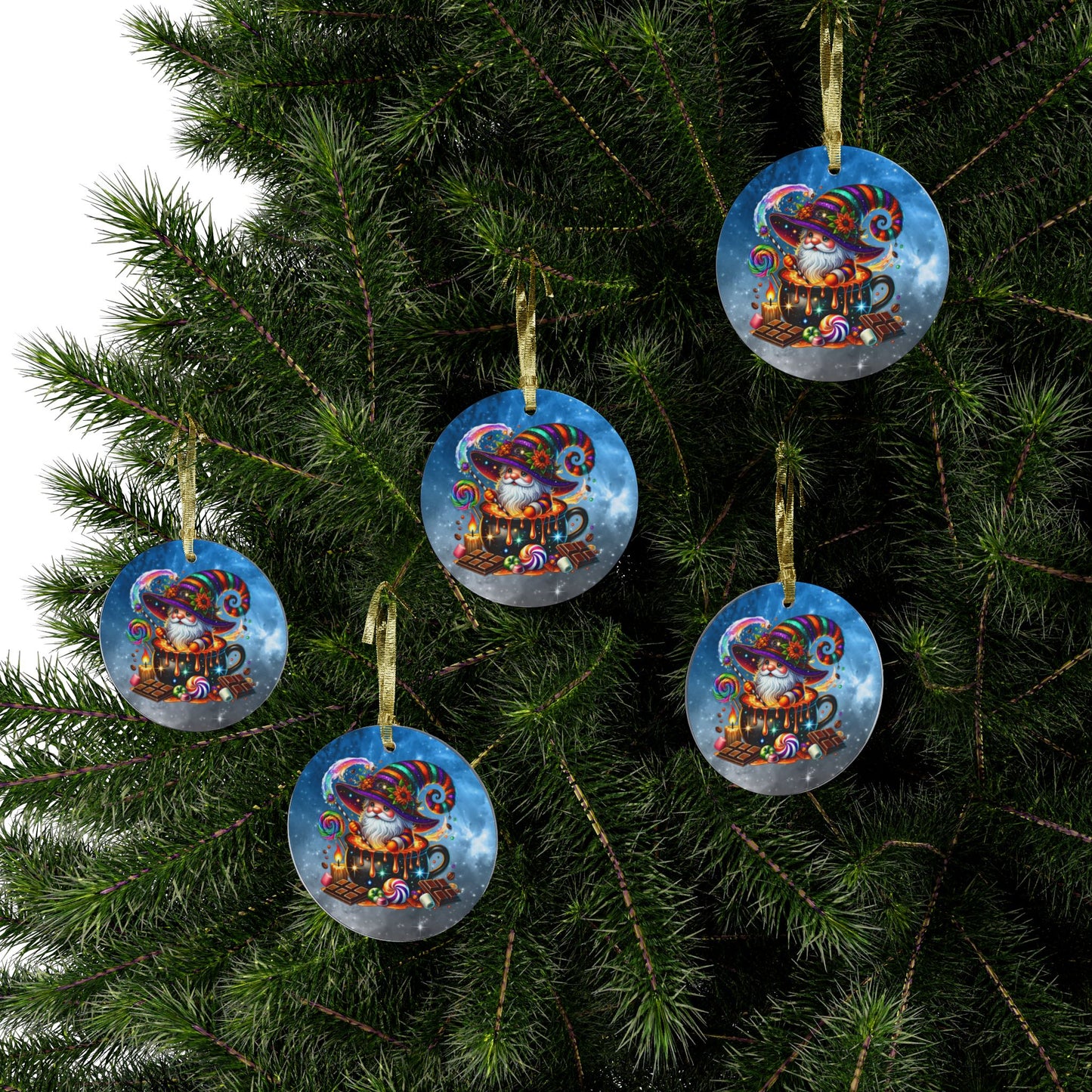Whimsical Magical Gnome Acrylic Ornament for Holiday Decor