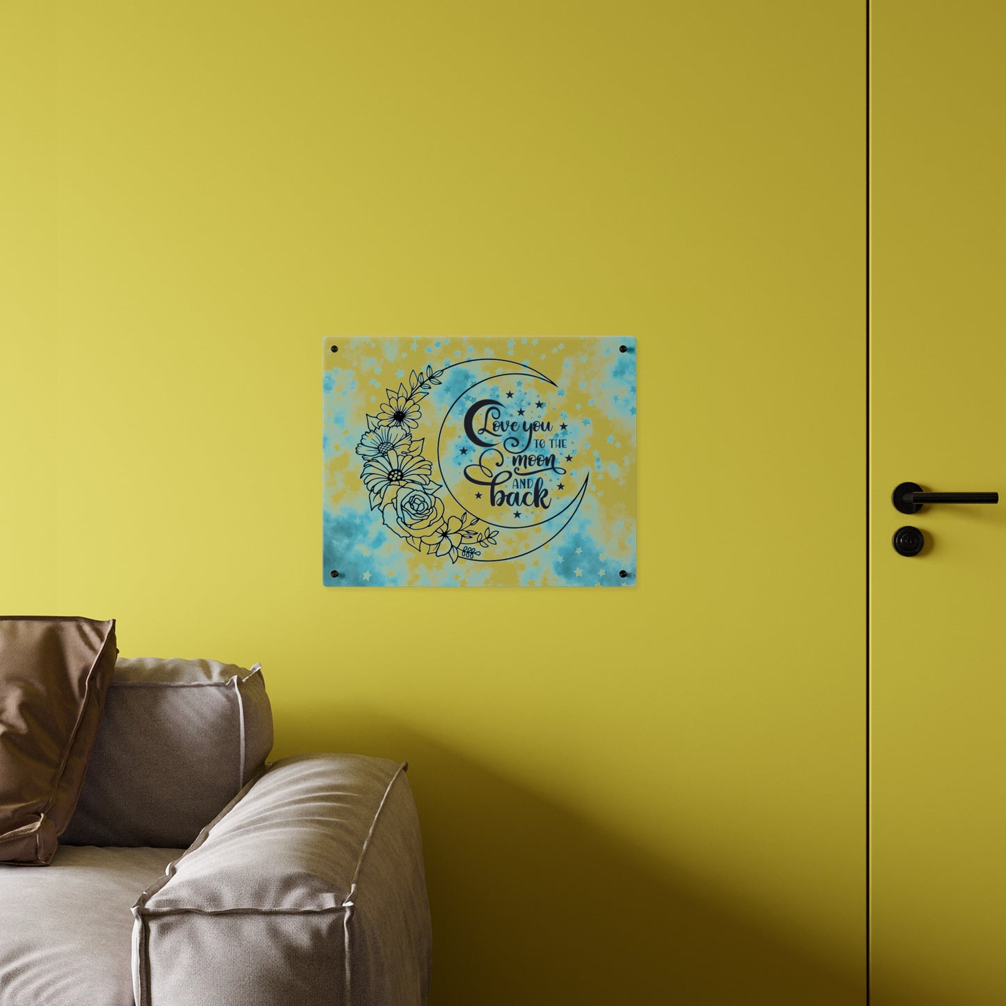 Starry Love You To The Moon And Back Acrylic Wall Art Panel, Beautiful Decor for Any Room, Accent for Any Room, Great Gift Idea for Any Occasion