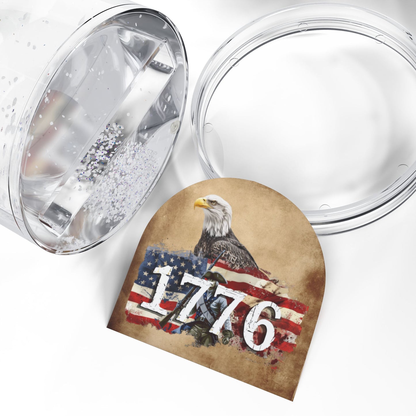 Patriotic Snow Globe with Eagle and 1776 Design