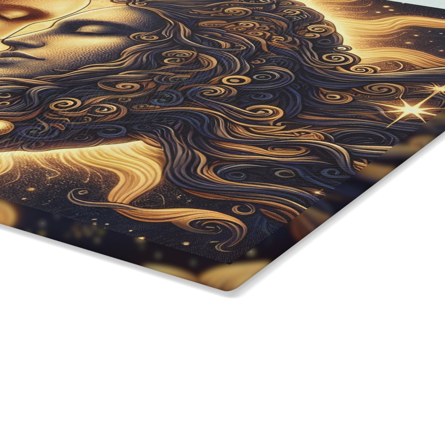 Celestial Sun & Moon Glass Cutting Board