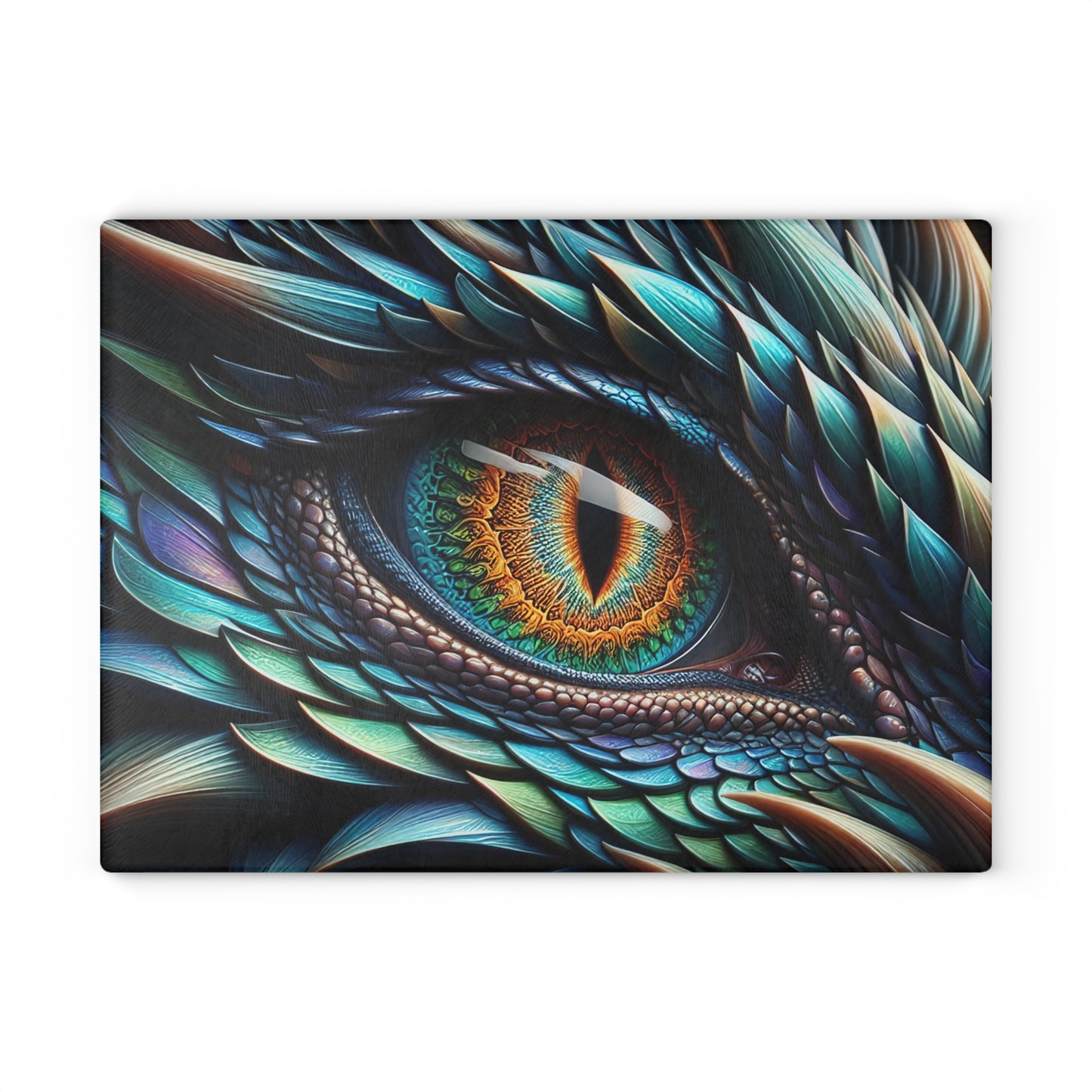 Vibrant Dragon Eye Glass Cutting Board - Perfect for Cooking Enthusiasts & Fantasy Lovers