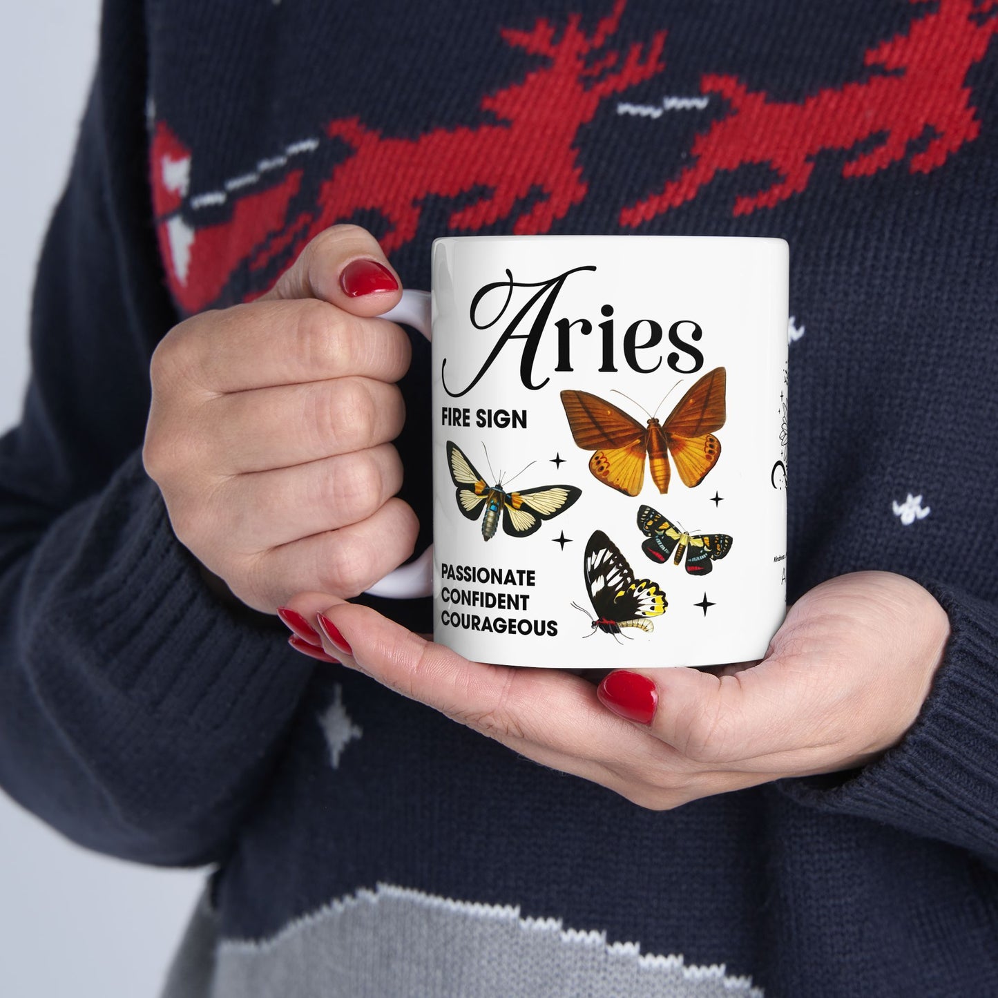Zodiac Aries Ceramic Coffee Mug (11oz, 15oz) - Astrology Gift for Star Sign Lovers