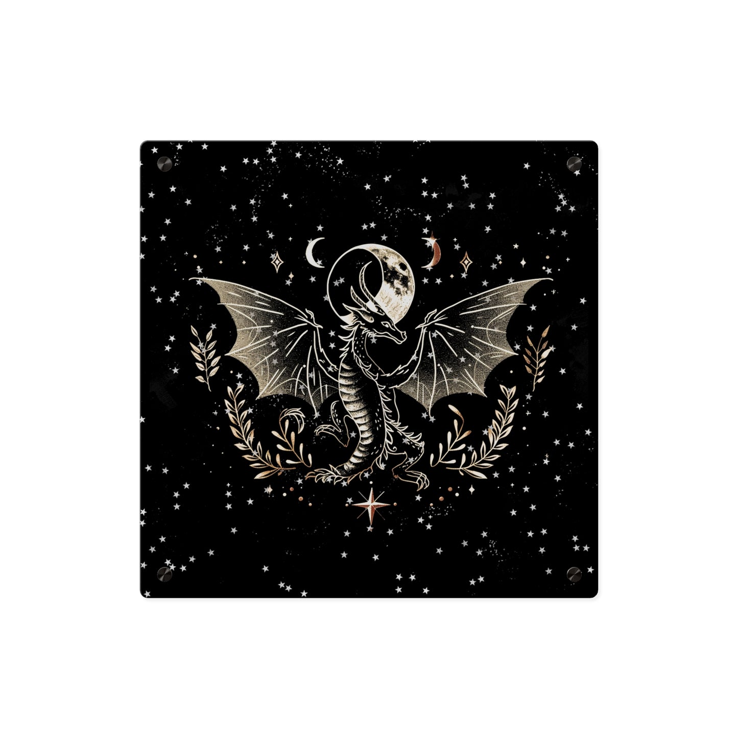 Mystical Dragon Acrylic Wall Art Panel - Celestial Home Decor