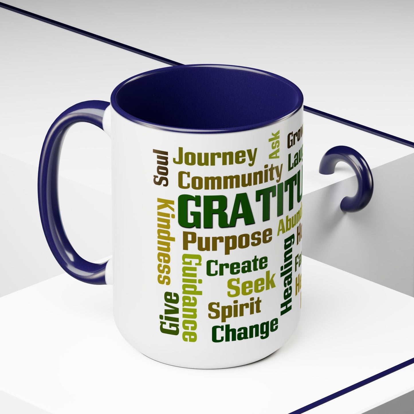 Inspirational Two-Tone Coffee Mugs,15oz, Coffee, Tea, Hot Chocolate Lovers, Gift Idea for Family, Friends and Co-Workers, for Any Occasion