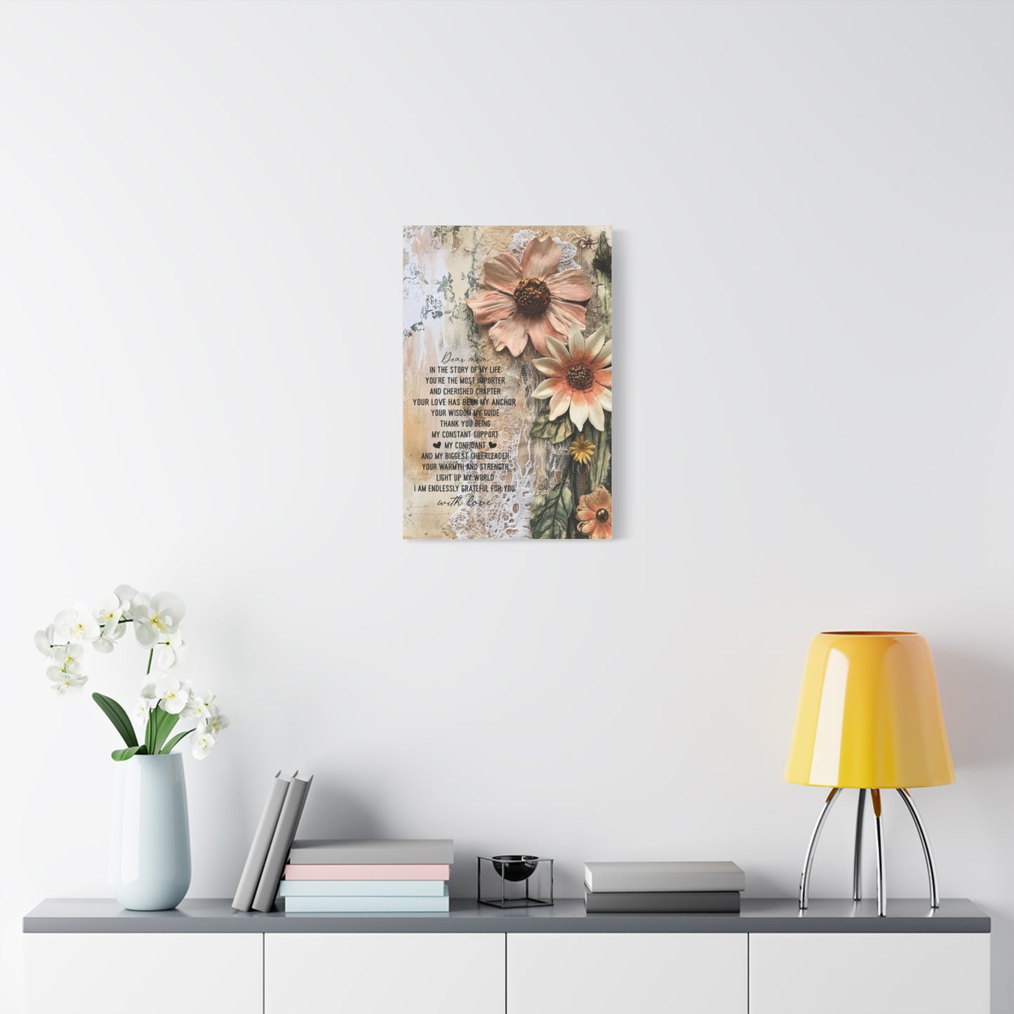 Floral Canvas Wall Art - Heartfelt Mom Appreciation Decor