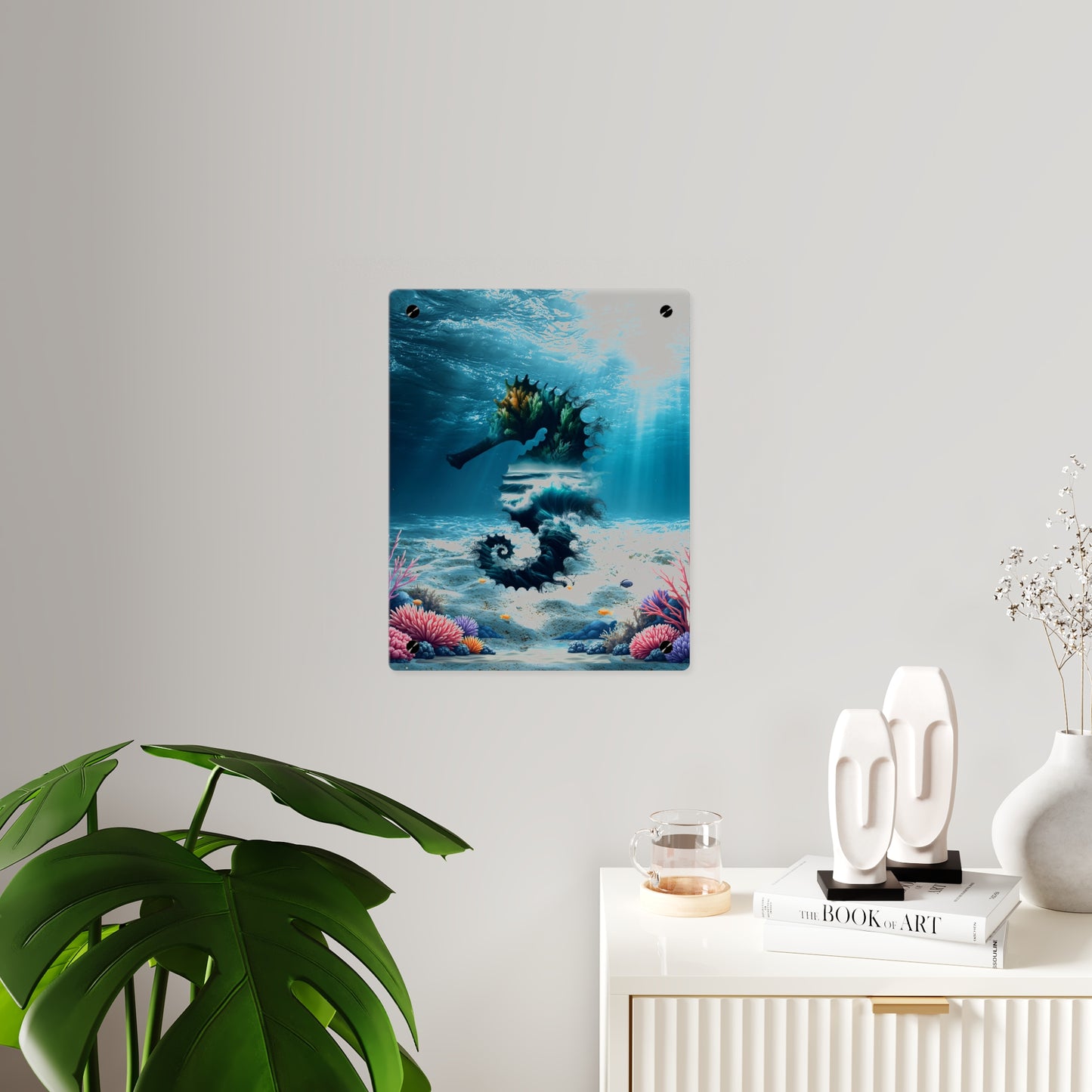 Acrylic Wall Art Panel — Underwater Seahorse Ocean Scene Panel