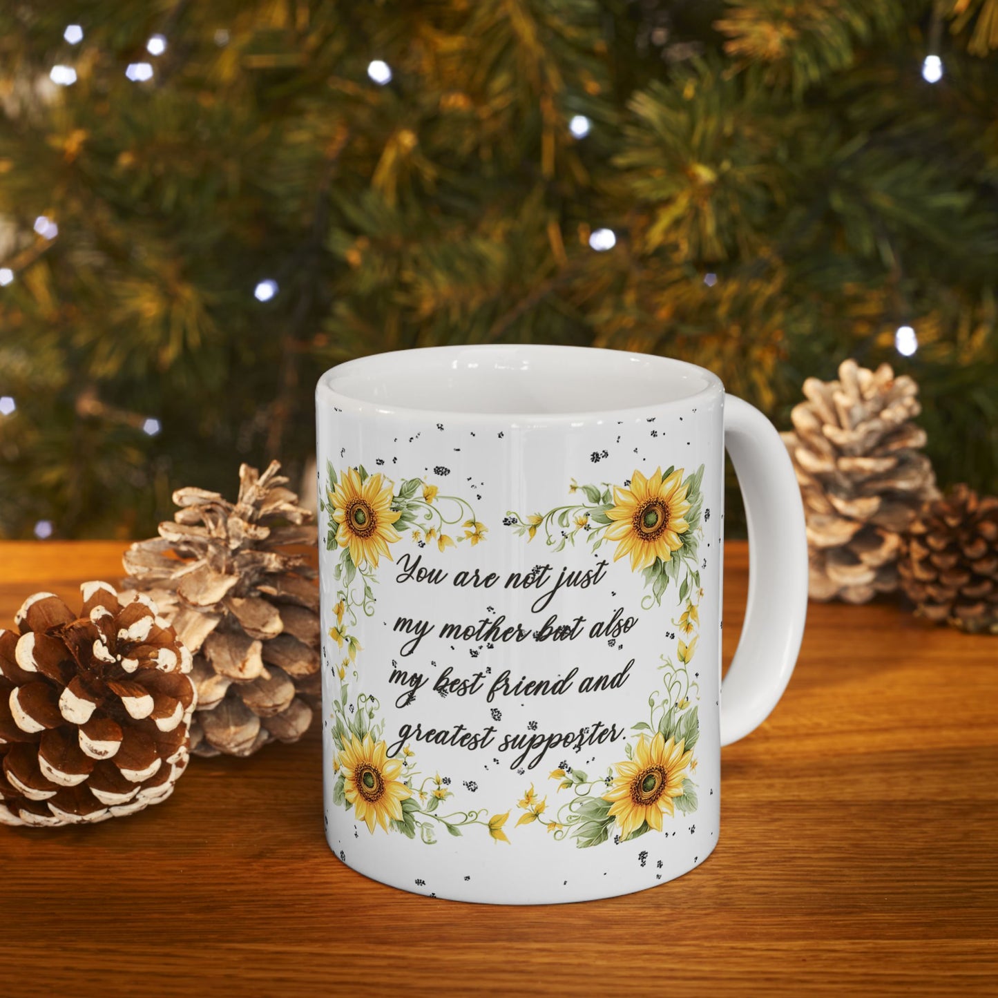 Sunflower Mom Ceramic Coffee Mug - Inspirational Mother's Day Gift Idea or Any Occasion (11oz, 15oz)