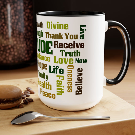 Inspirational Two-Tone Coffee Mugs,15oz, Coffee, Tea, Hot Chocolate Lovers, Gift Idea for Family, Friends and Co-Workers, for Any Occasion