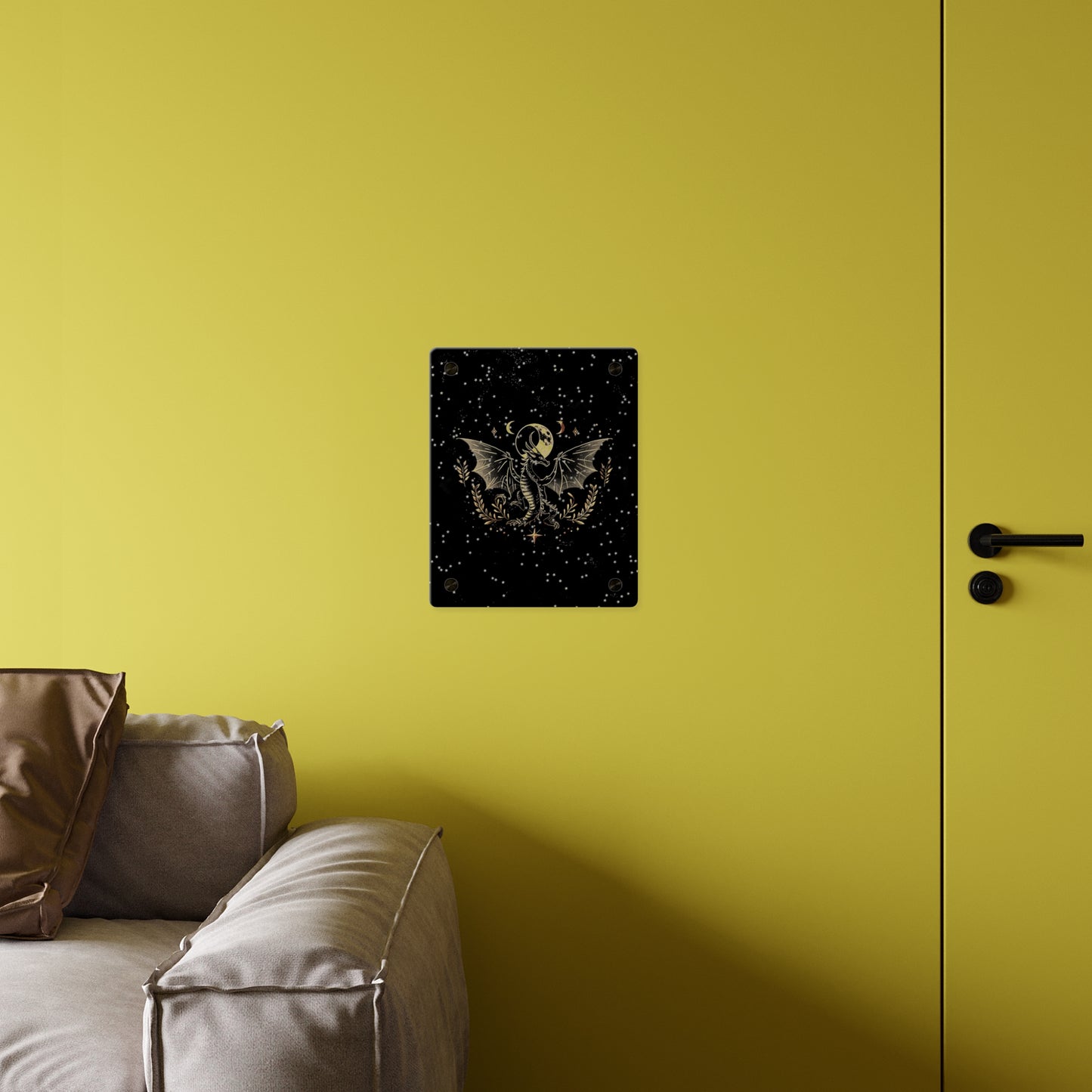Mystical Dragon Acrylic Wall Art Panel - Celestial Home Decor