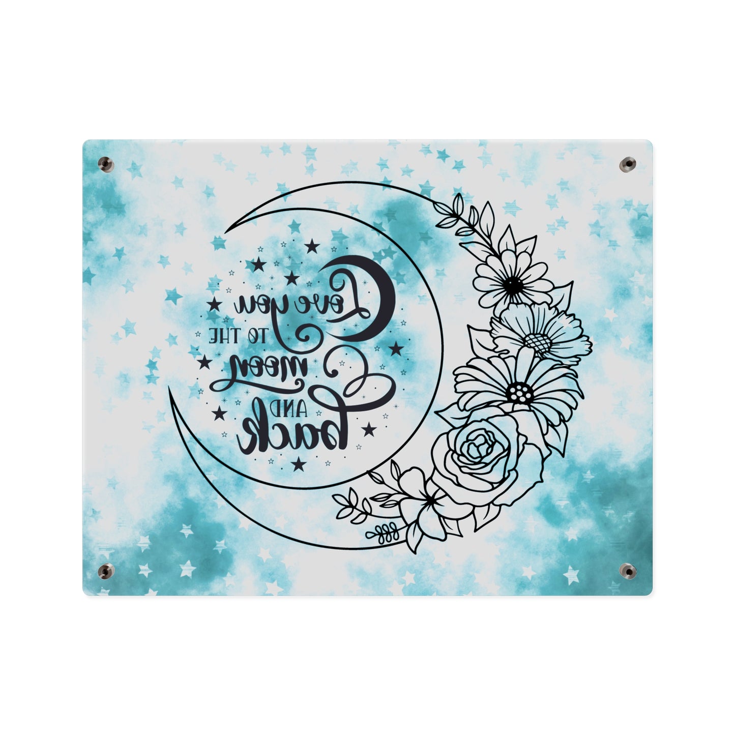 Starry Love You To The Moon And Back Acrylic Wall Art Panel, Beautiful Decor for Any Room, Accent for Any Room, Great Gift Idea for Any Occasion
