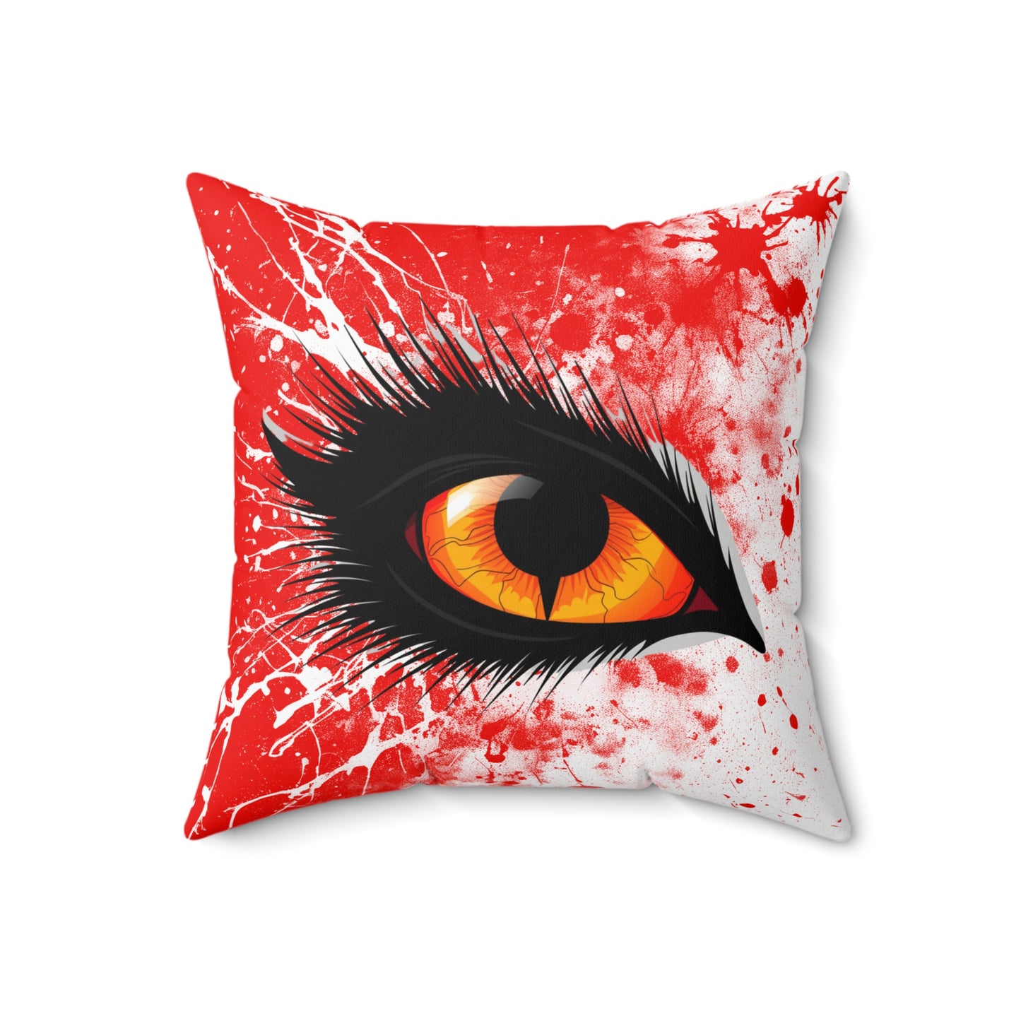 Halloween Theme Spun Polyester Square Pillow, One Eyeball Monster Halloween Decor, Accent for Any Room, Halloween and Monster Lovers