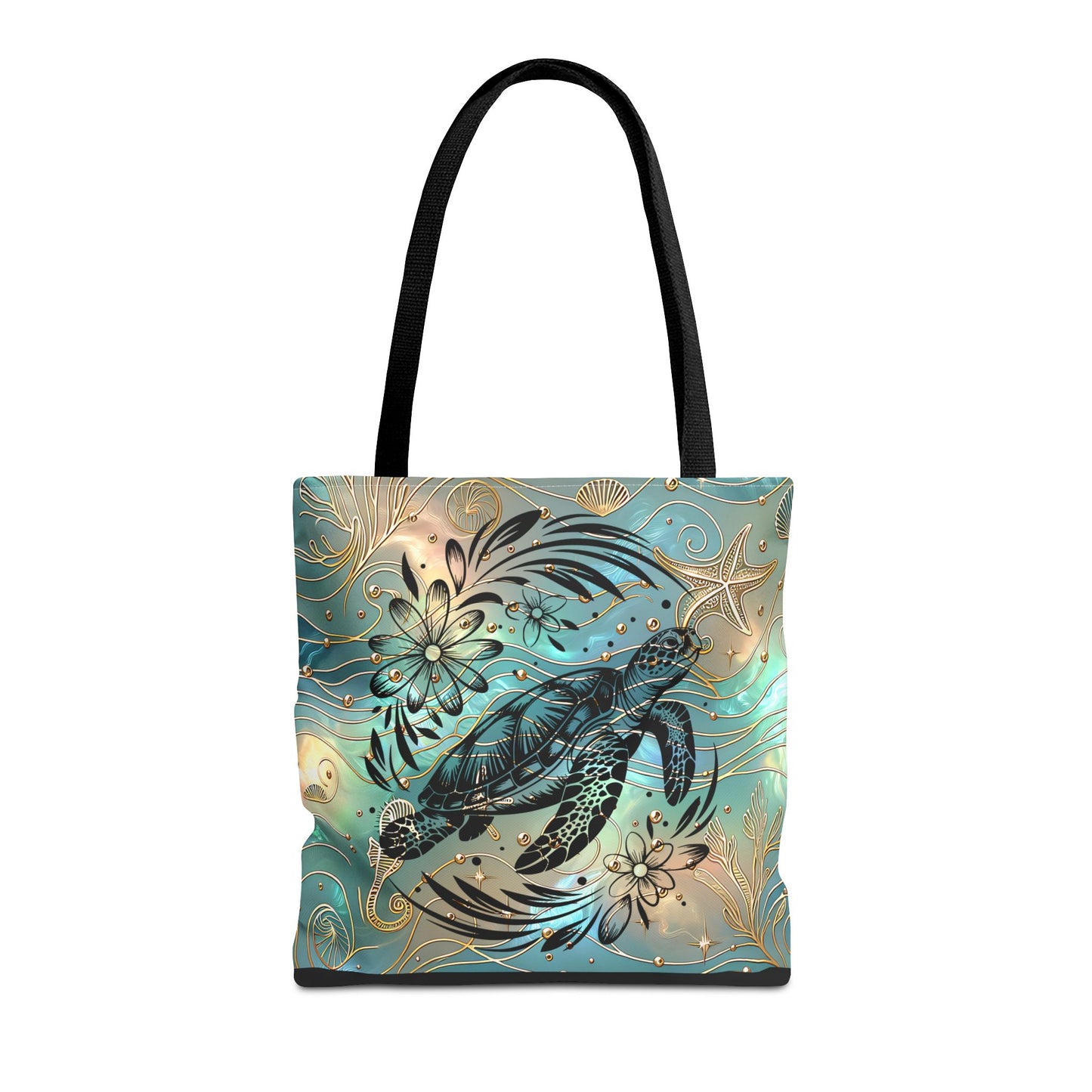 Ocean-Inspired Turtle Tote Bag - Beach Lover's Canvas Eco-Friendly Summer Gift