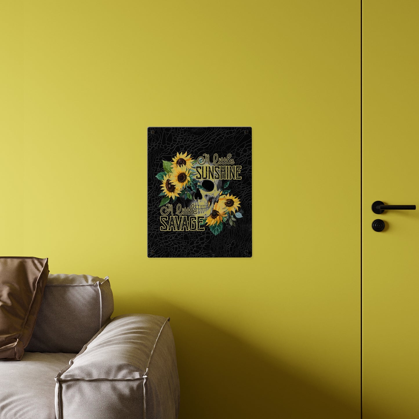Acrylic Wall Art Panel- 'A Little Sunshine, A Little Savage' Design with Sunflowers
