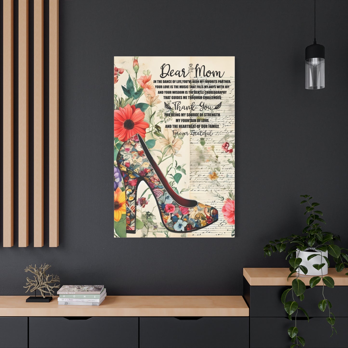 Inspirational Floral Canvas Wall Art for Mom - Perfect Gift for Mother's Day