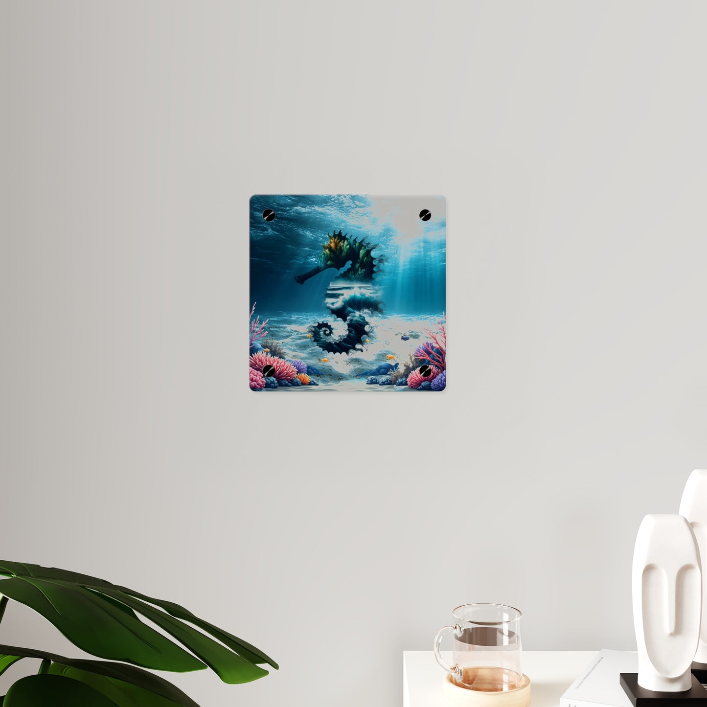 Acrylic Wall Art Panel — Underwater Seahorse Ocean Scene Panel