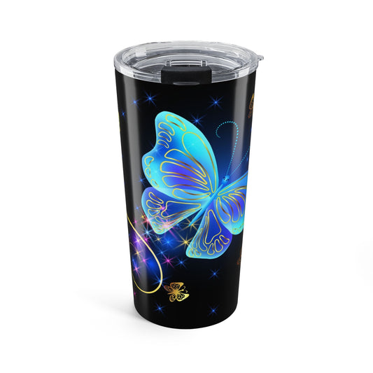 Butterfly Design Tumbler 20oz - On-The-Go Hydration Gift