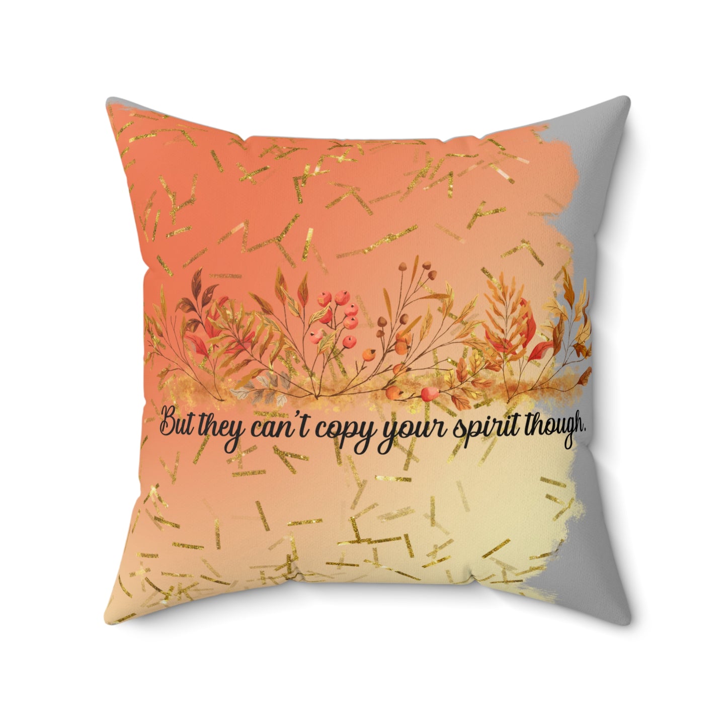 Inspirational Fall Floral Pillow, Cozy Home Decor, Unique Gift, Motivational Quote, Throw Pillow for Relaxation or Celebrations