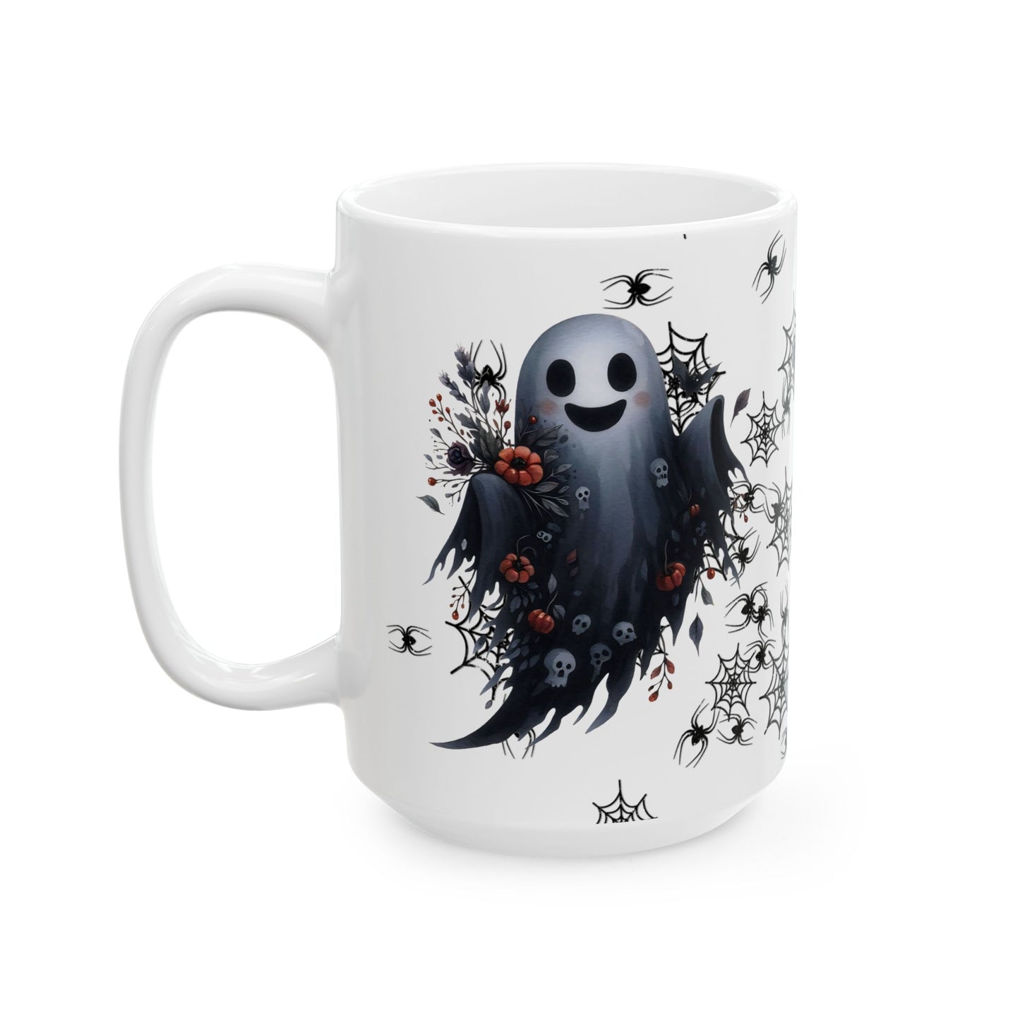 Spooky Cute Ghost Halloween Ceramic Mug, Coffee Cup for Autumn Decor, Gift for Witch Lovers, Tea Mug for Haunting Vibes, 11oz or 15oz Options
