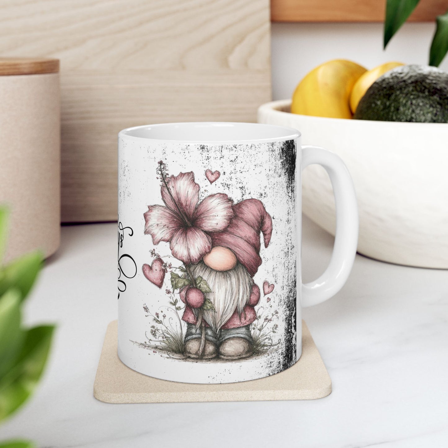 Ceramic Gnome Floral Mug "Forever & Always" — Romantic Anniversary Gift (11oz & 15oz)