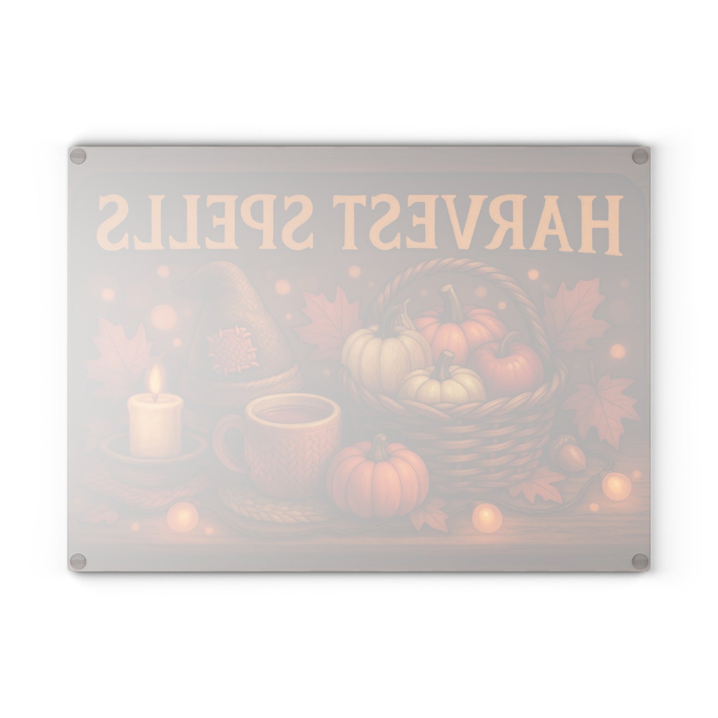 Harvest Spells Glass Cutting Board - Autumn Kitchen Decor for Thanksgiving