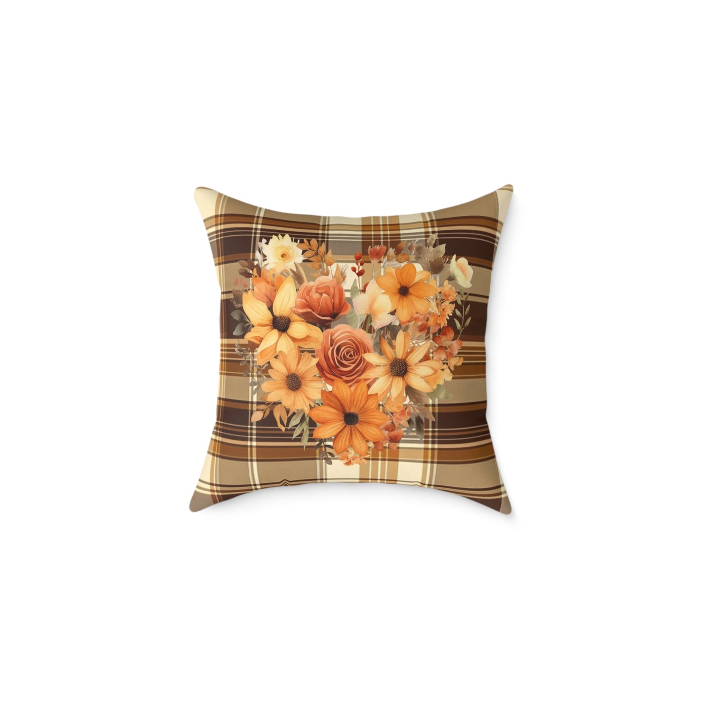 Fall Decor Square Poly Canvas Pillow, Beautiful Two-Sided Fall Decor Pillow for Home or Office, Stylish Fall Accent for Any Room