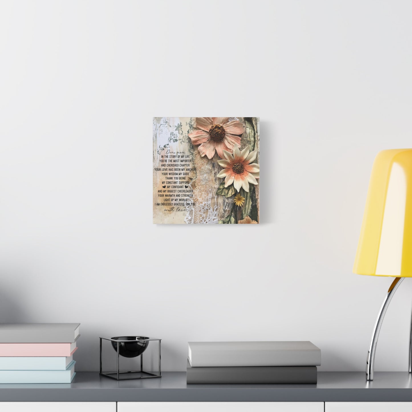 Floral Canvas Wall Art - Heartfelt Mom Appreciation Decor