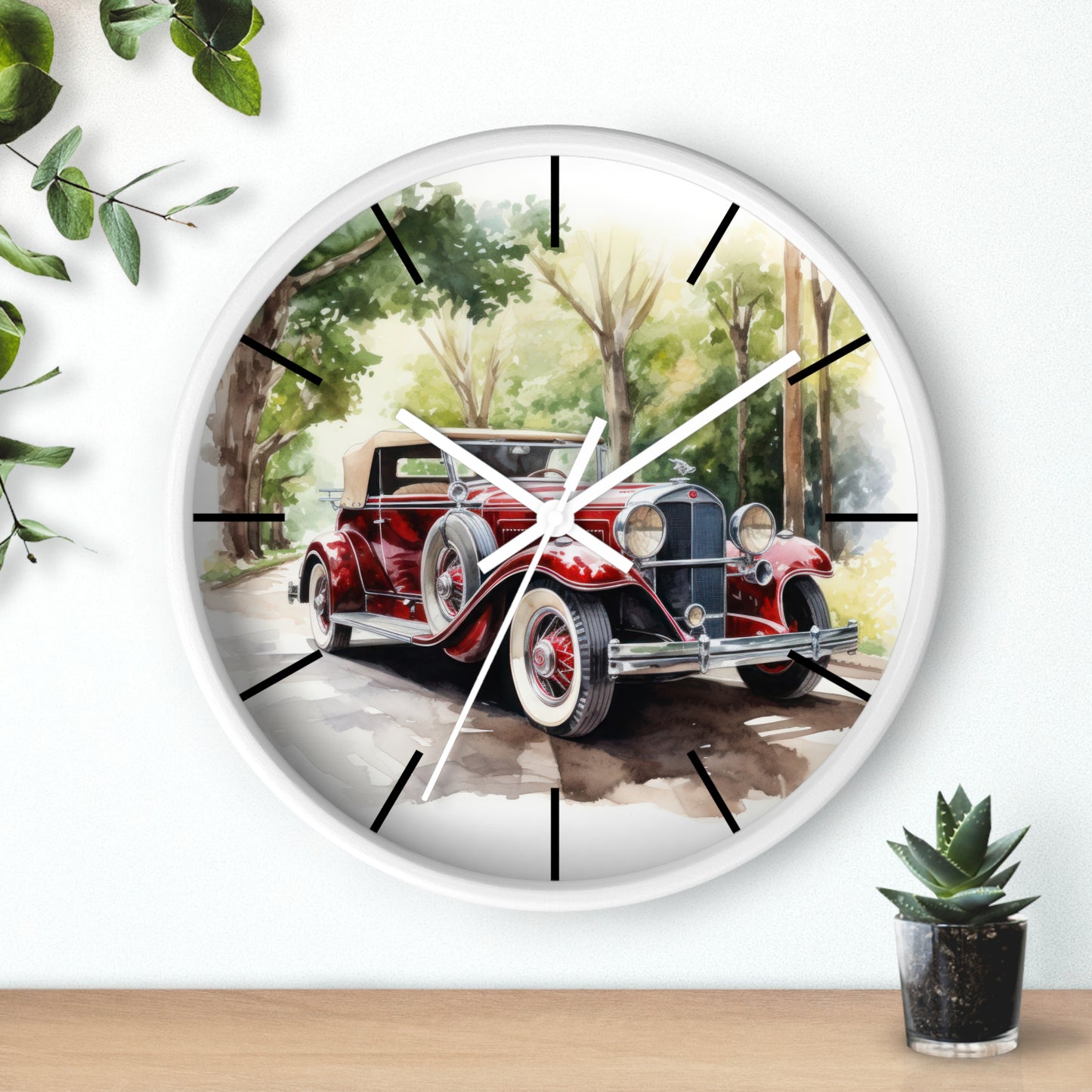 Classic Car Wall Clock - Vintage Automotive Home Office Decor