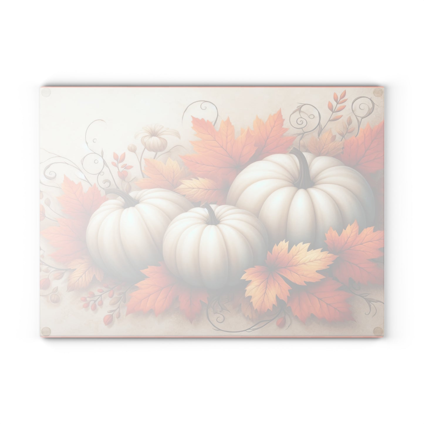 Autumn Pumpkin Glass Cutting Board