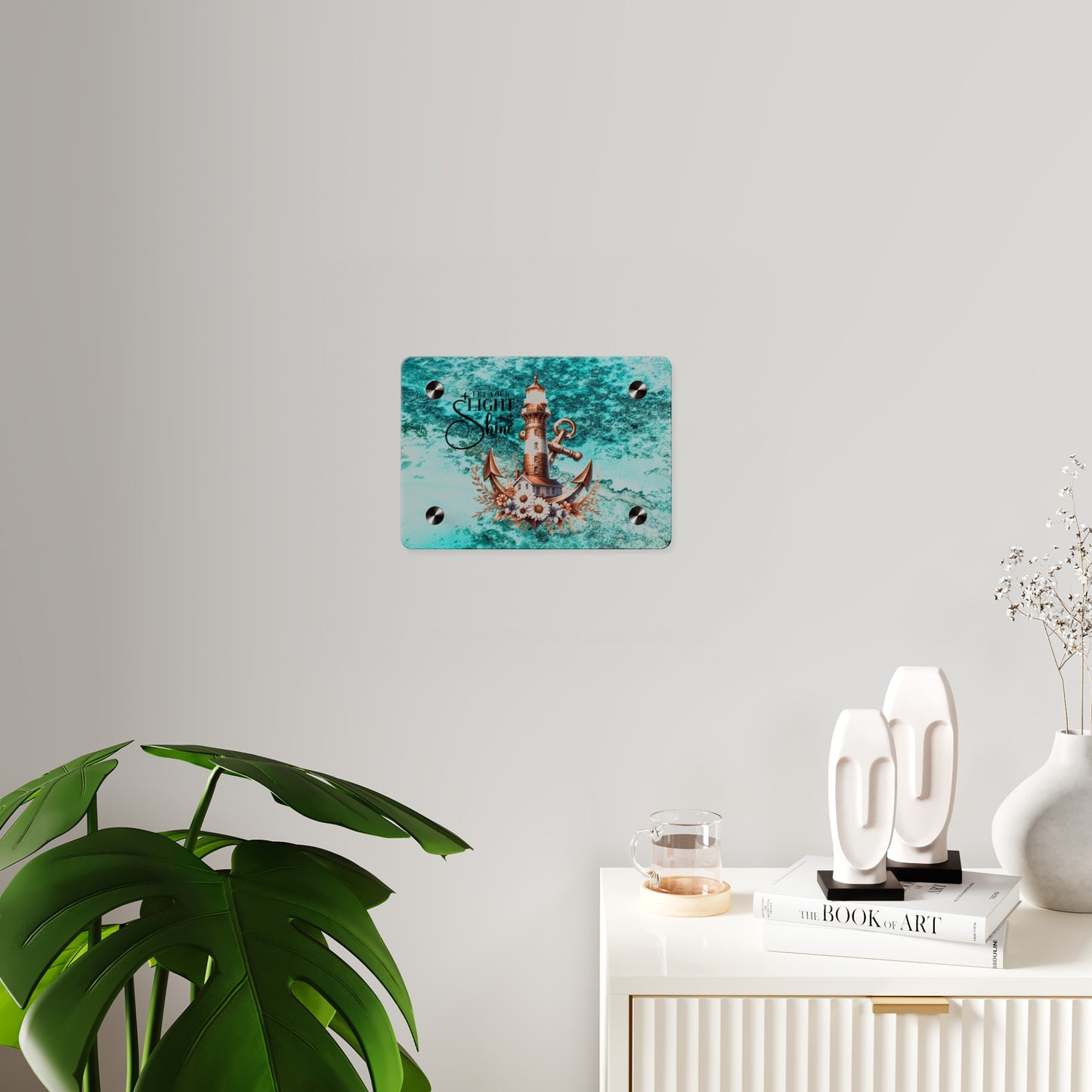 Nautical Acrylic Wall Art Panel - "Let Your Light Shine" Home Decor