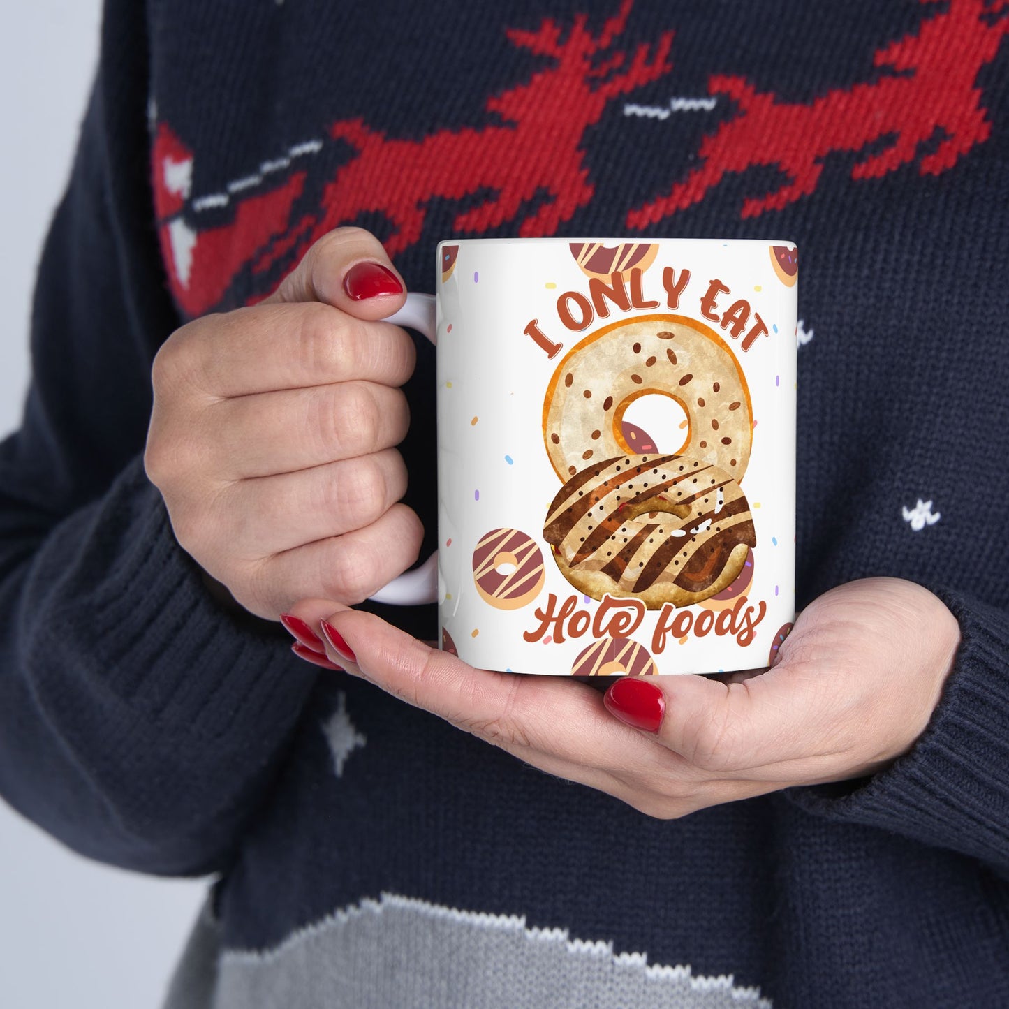 Whimsical Donut Ceramic Mug - Perfect for Coffee Lovers, Gift for Foodies, Birthday Celebration, Kitchen Decor, Funny Beverage Holder