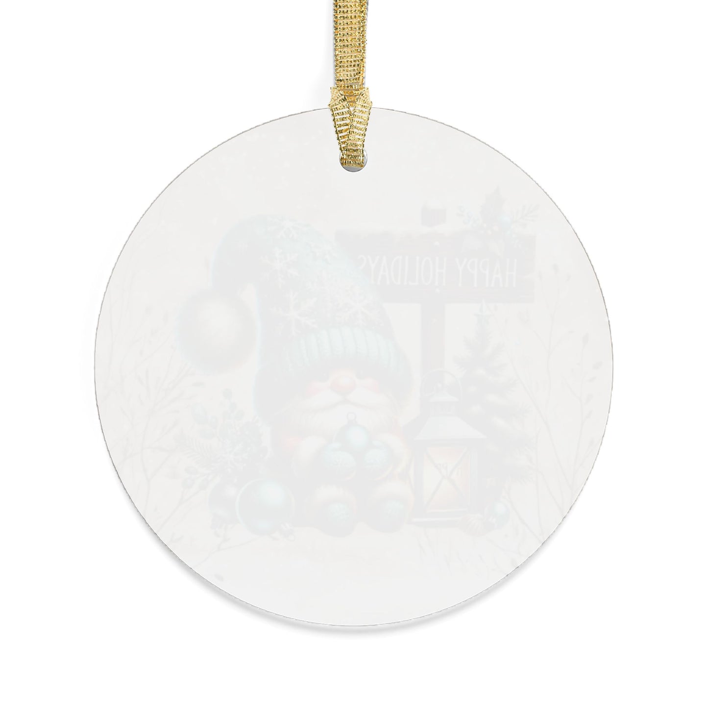 Holiday Acrylic Ornaments with Cheerful Christmas Gnome Design Decor