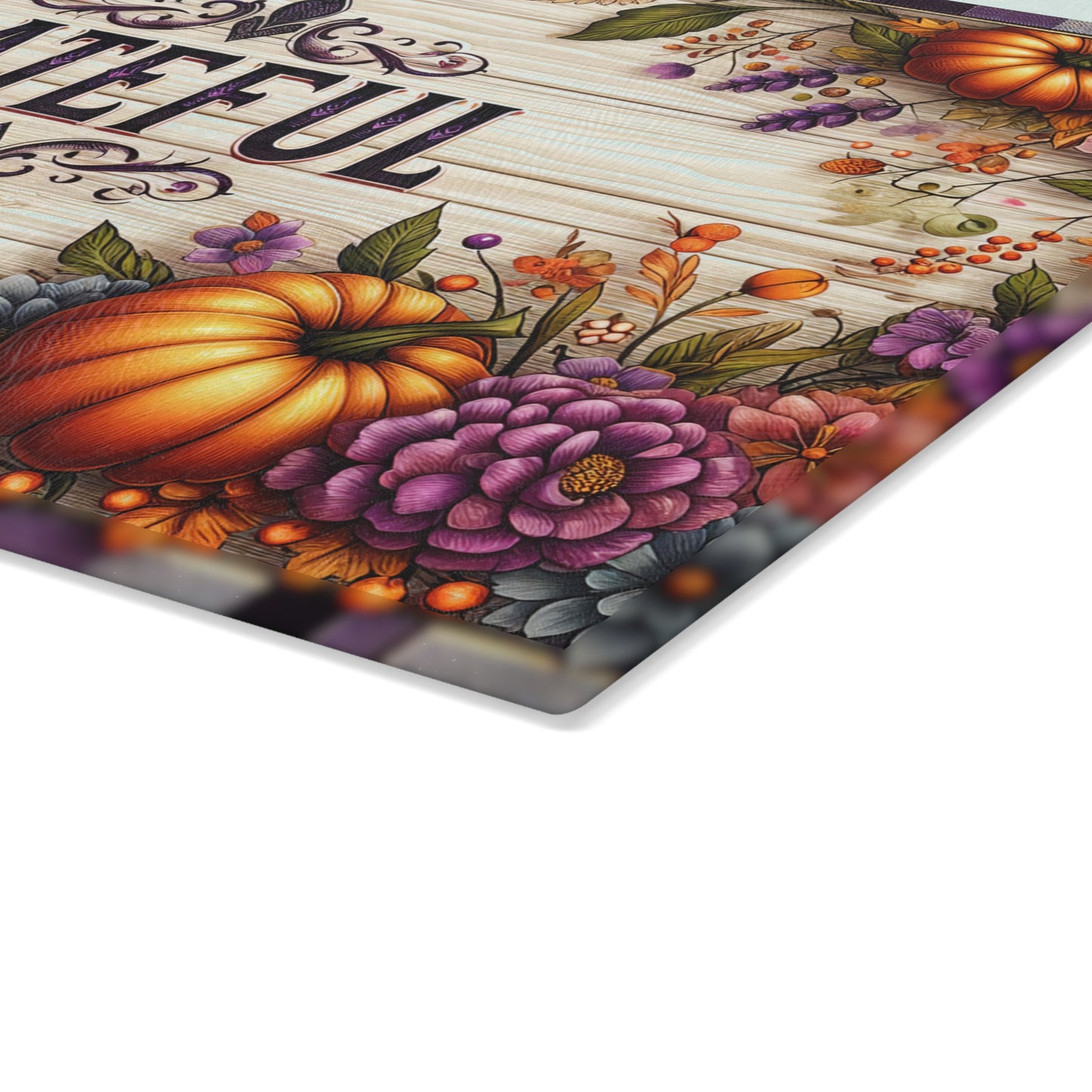Thanksgiving Grateful Glass Cutting Board