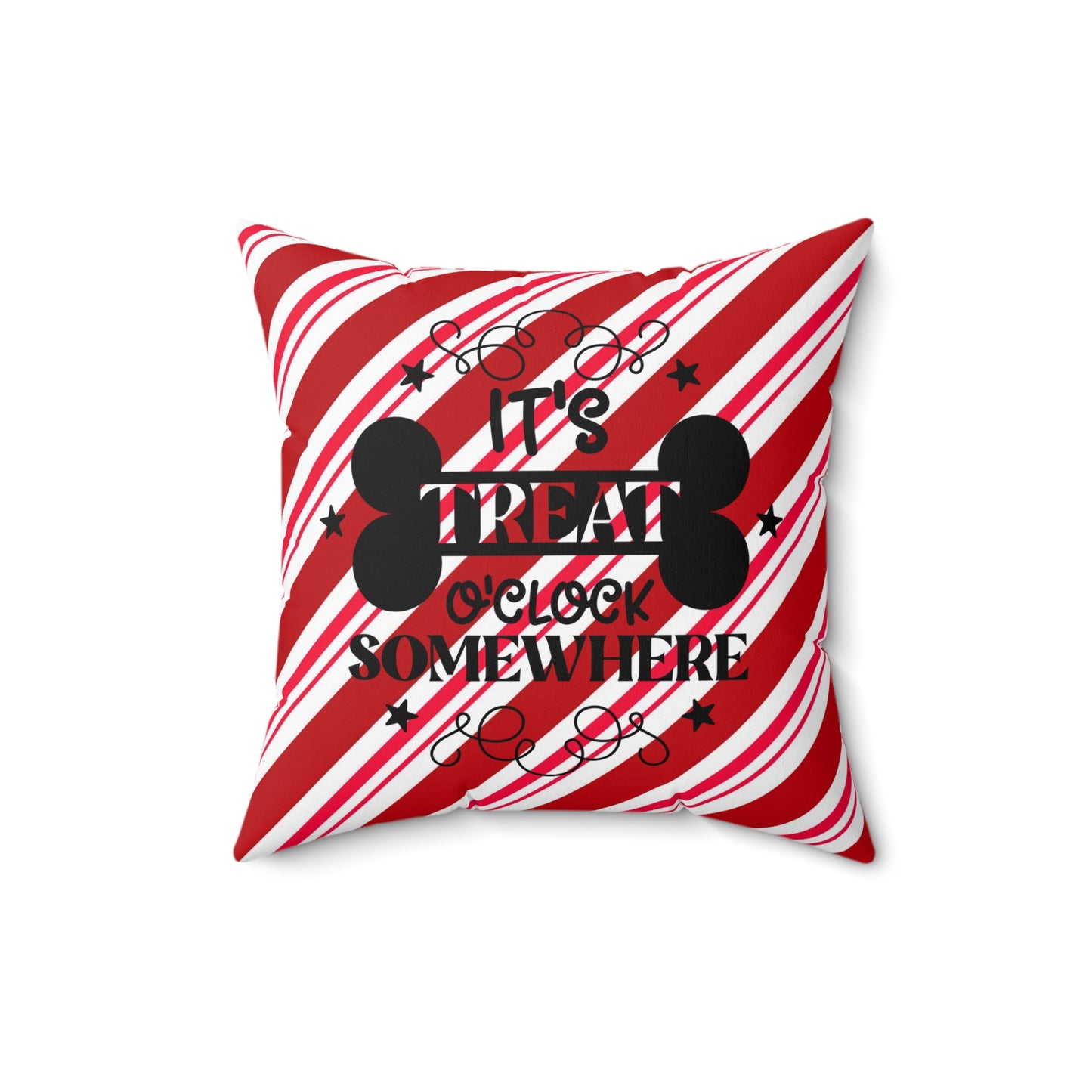 Pet Holiday Theme Spun Polyester Square Pillow, Pet Lover's Christmas Decor for Home or Office, Holiday Decor for Pet Lover's