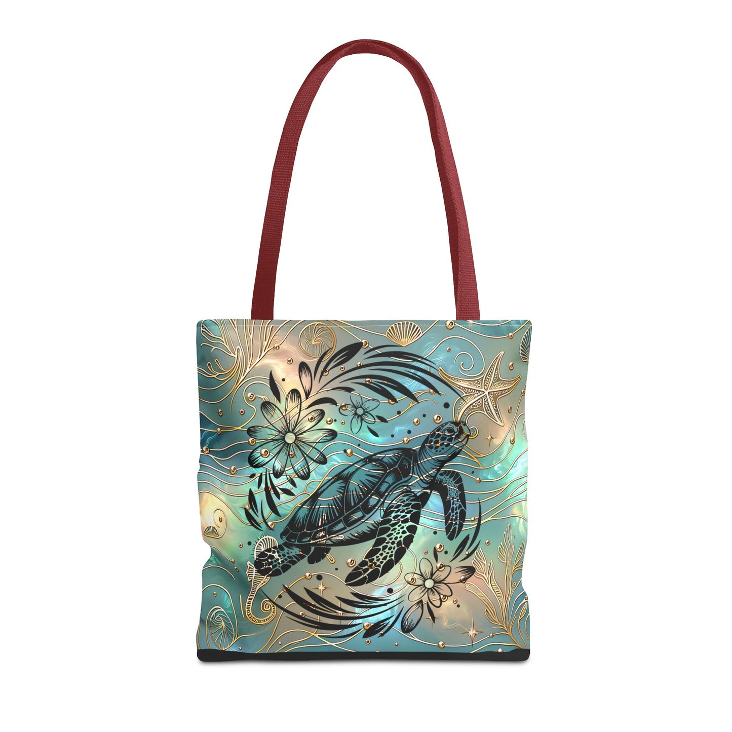 Ocean-Inspired Turtle Tote Bag - Beach Lover's Canvas Eco-Friendly Summer Gift