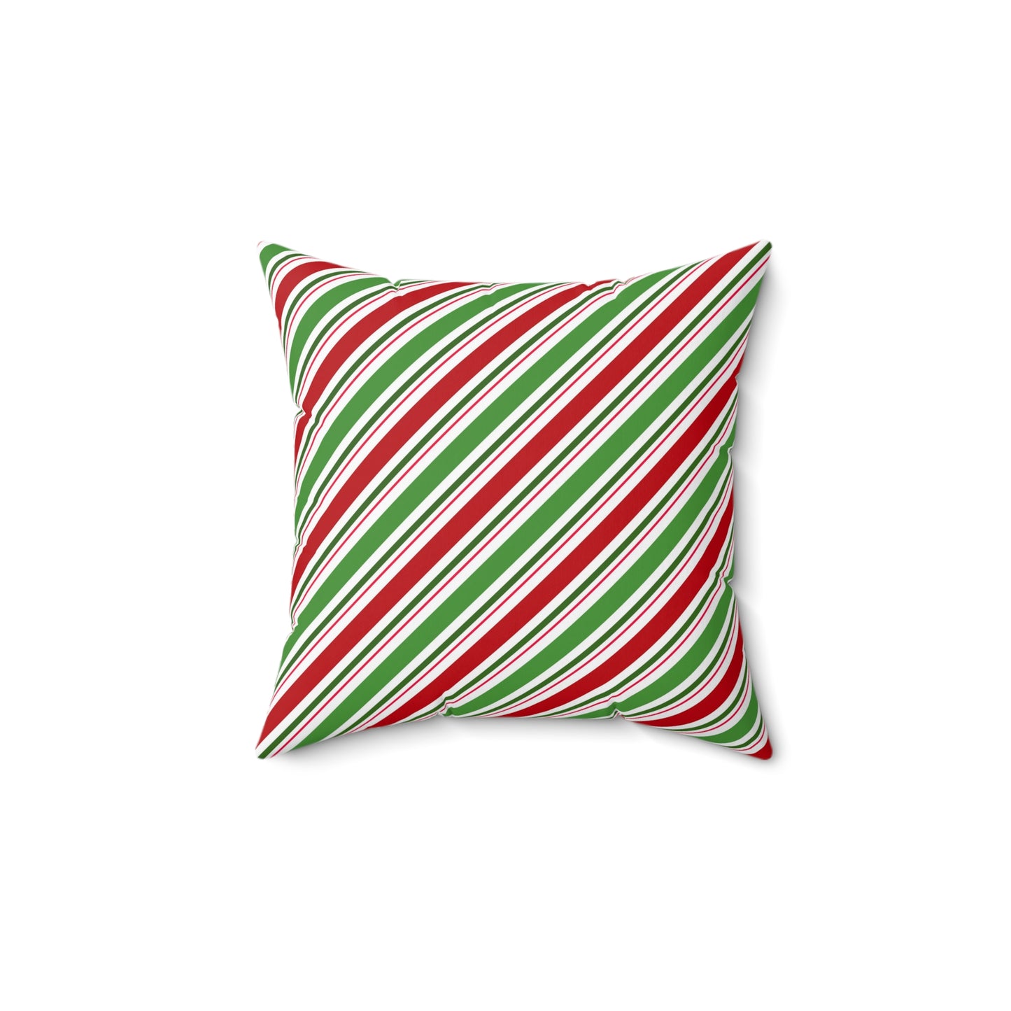 Spun Polyester Square Pillow  - Can't Catch Me Gingerbread Man Funny Slogan, Candy Cane Stripes, Holiday Accent for Home or Office