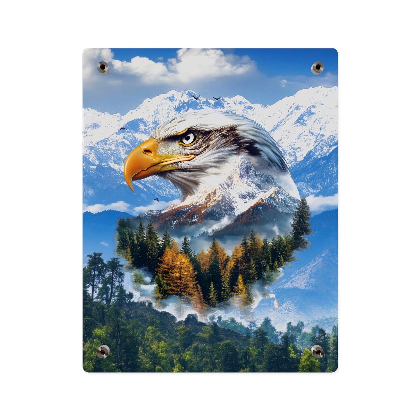Eagle Mountain Acrylic Wall Art Panel — Patriotic Wilderness Landscape Decor