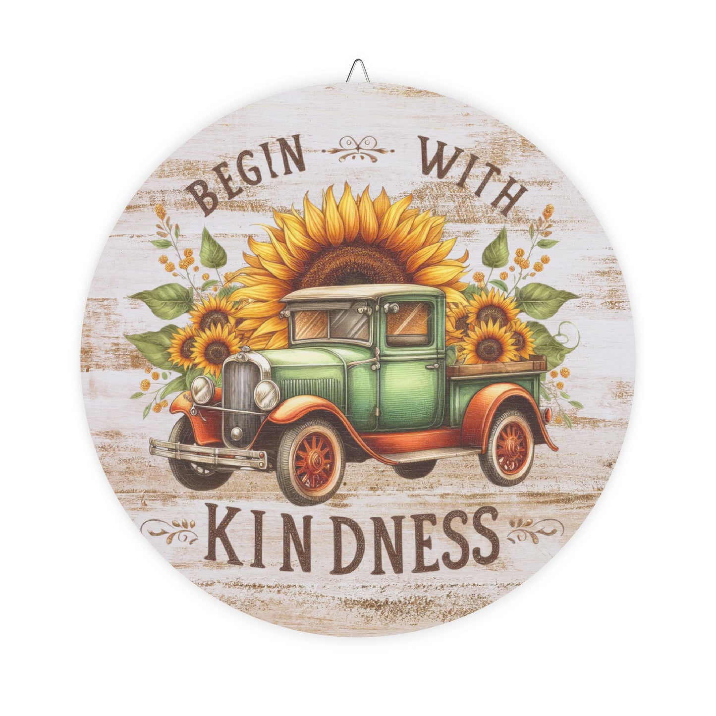 Rustic Charm Wood Signs - Truck and Sunflower Decor with Inspirational Quote